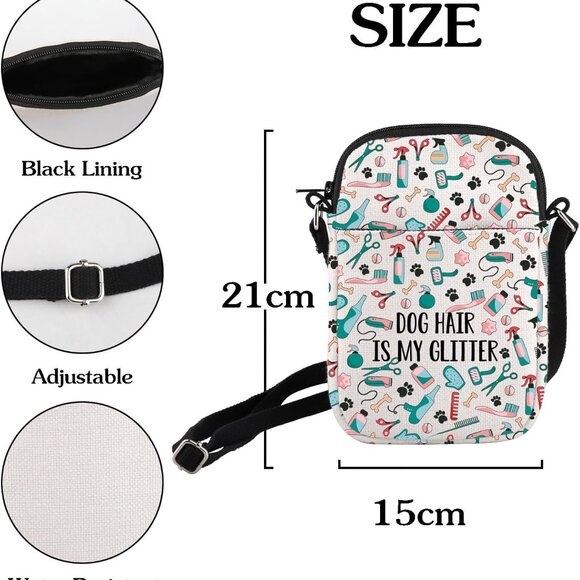 Waterproof Canvas Crossbody Bag for Dog Lovers - Easy to Carry and Clean - Picture 2 of 8